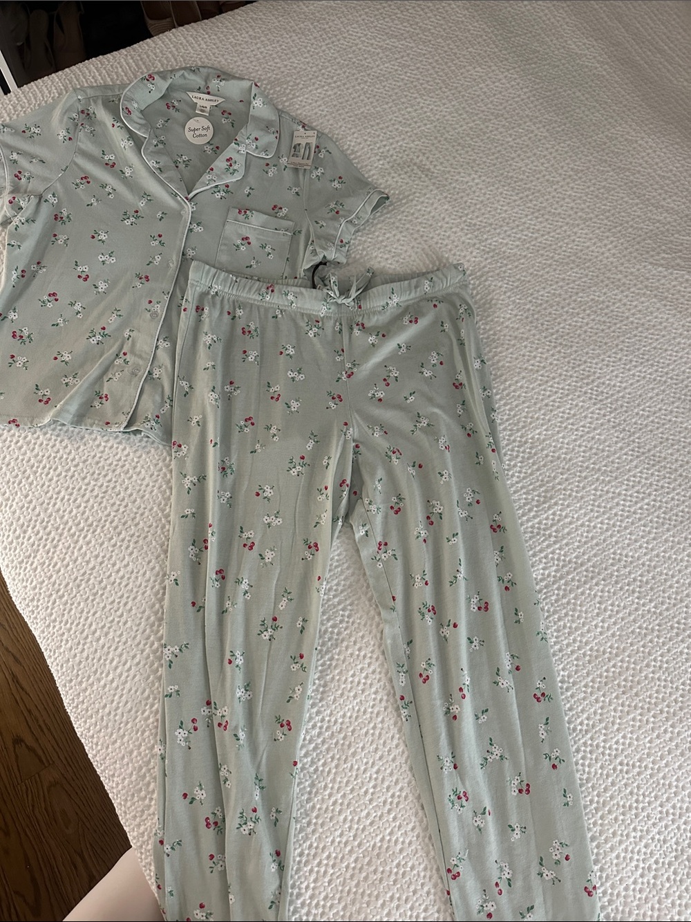 Laura Ashley Mint Floral Short-Sleeve Pajama Set